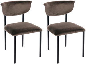 Set van 2 eetkamerstoelen Gambell met fluwelen bekleding