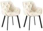 Set van 2 draaibare eetkamerstoelen Antigo met fluwelen bekleding