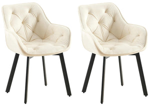 Set van 2 draaibare eetkamerstoelen Antigo met fluwelen bekleding