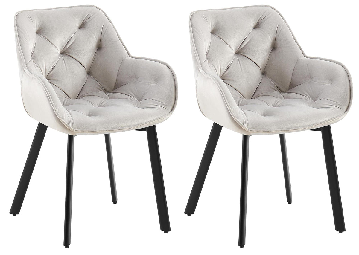 Set van 2 draaibare eetkamerstoelen Antigo met fluwelen bekleding
