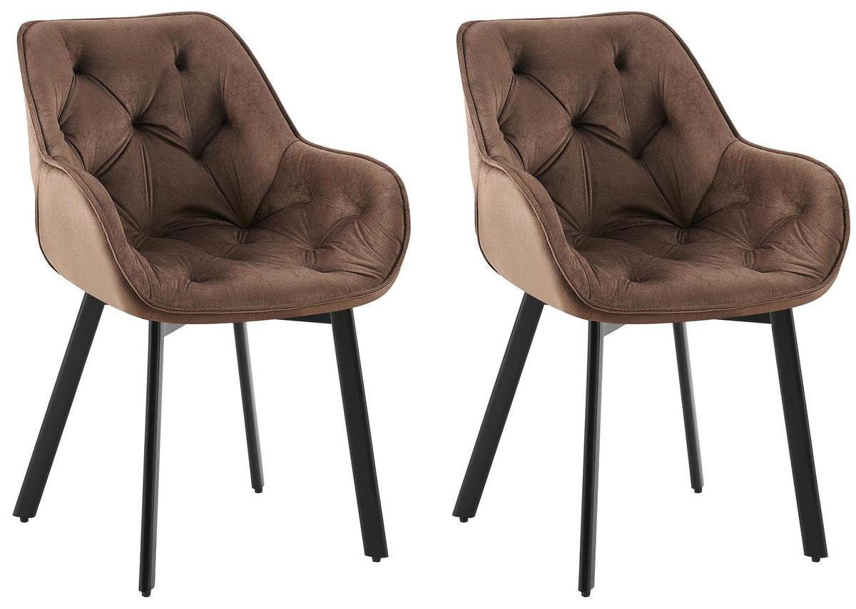 Set van 2 draaibare eetkamerstoelen Antigo met fluwelen bekleding