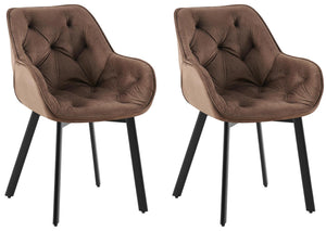 Set van 2 draaibare eetkamerstoelen Antigo met fluwelen bekleding