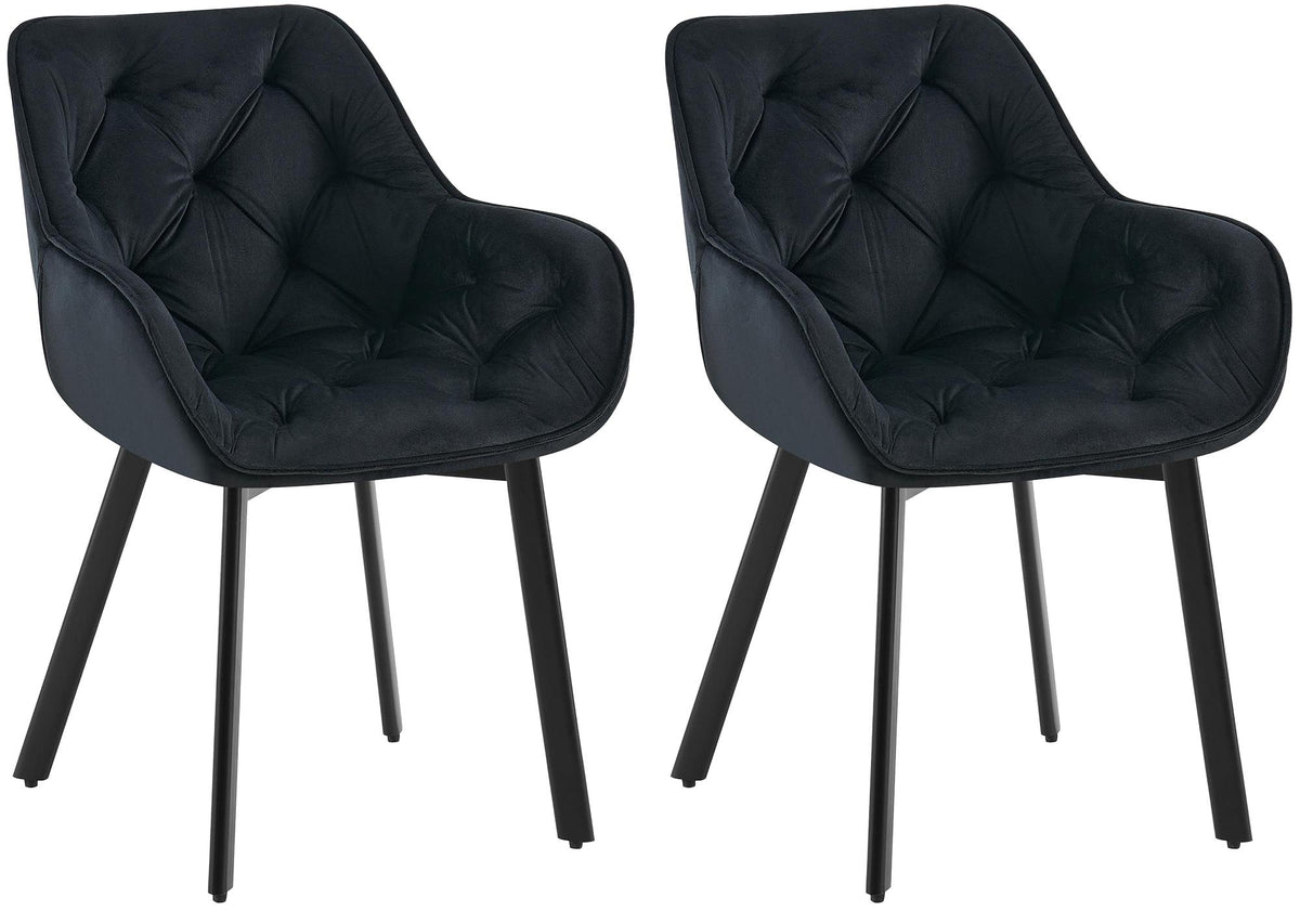 Set van 2 draaibare eetkamerstoelen Antigo met fluwelen bekleding