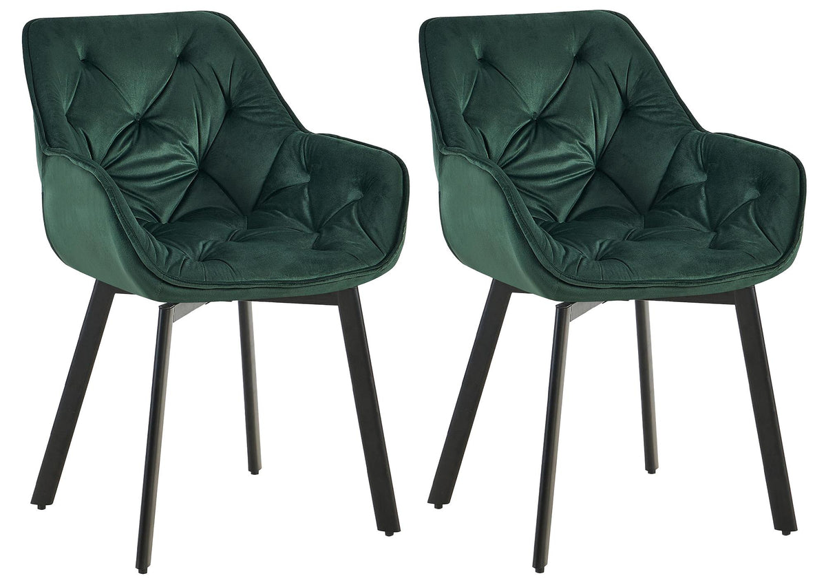 Set van 2 draaibare eetkamerstoelen Antigo met fluwelen bekleding
