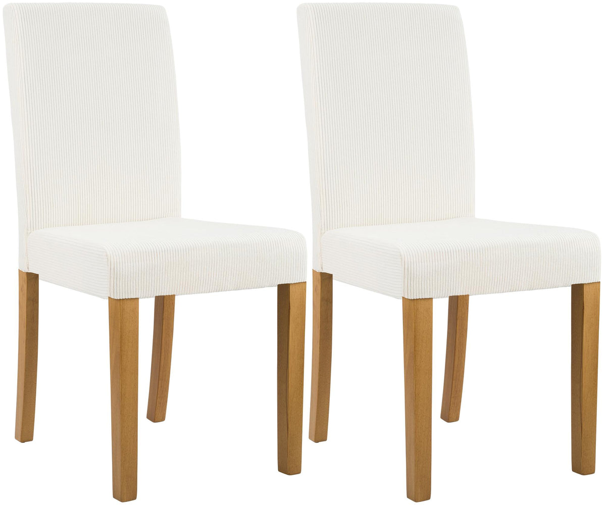Set van 2 eetkamerstoelen Ina met ribfluwelen bekleding