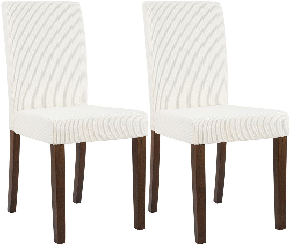 Set van 2 eetkamerstoelen Ina met ribfluwelen bekleding