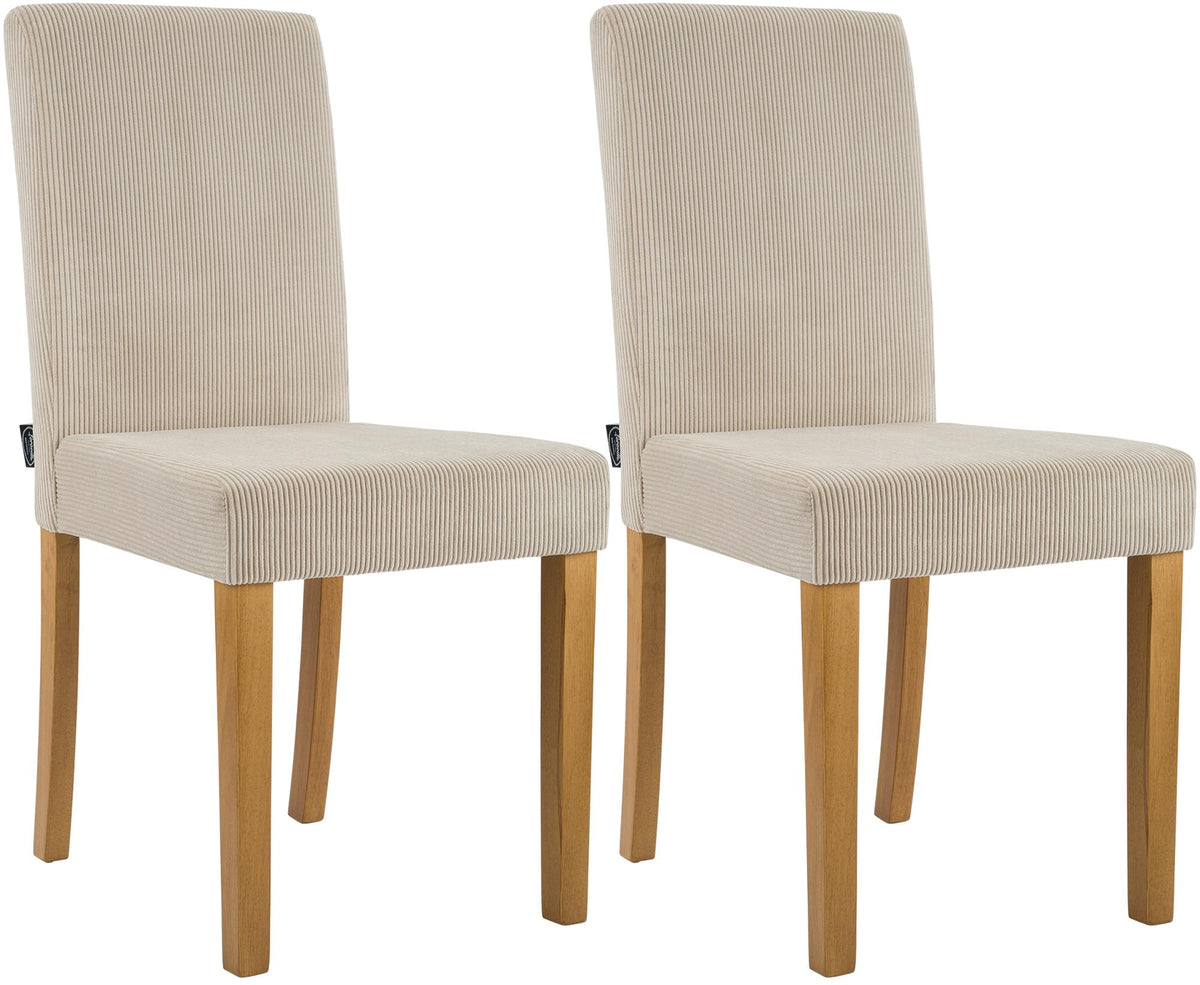 Set van 2 eetkamerstoelen Ina met ribfluwelen bekleding