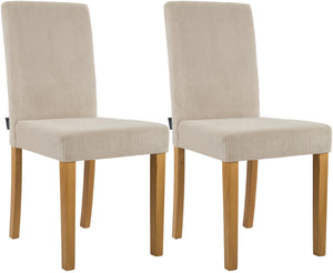 Set van 2 eetkamerstoelen Ina met ribfluwelen bekleding