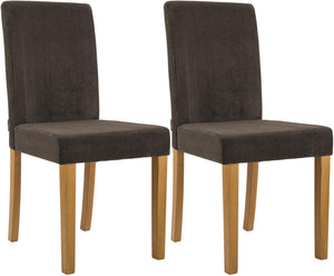 Set van 2 eetkamerstoelen Ina met ribfluwelen bekleding
