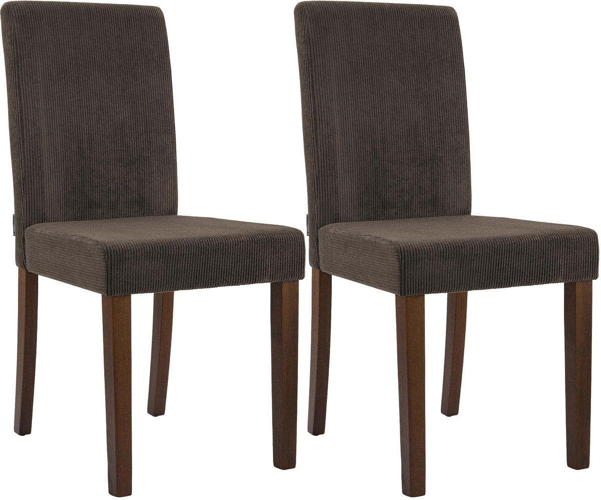 Set van 2 eetkamerstoelen Ina met ribfluwelen bekleding