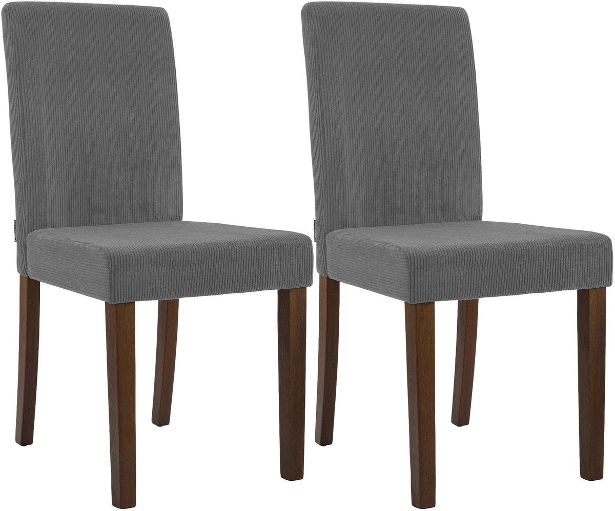 Set van 2 eetkamerstoelen Ina met ribfluwelen bekleding