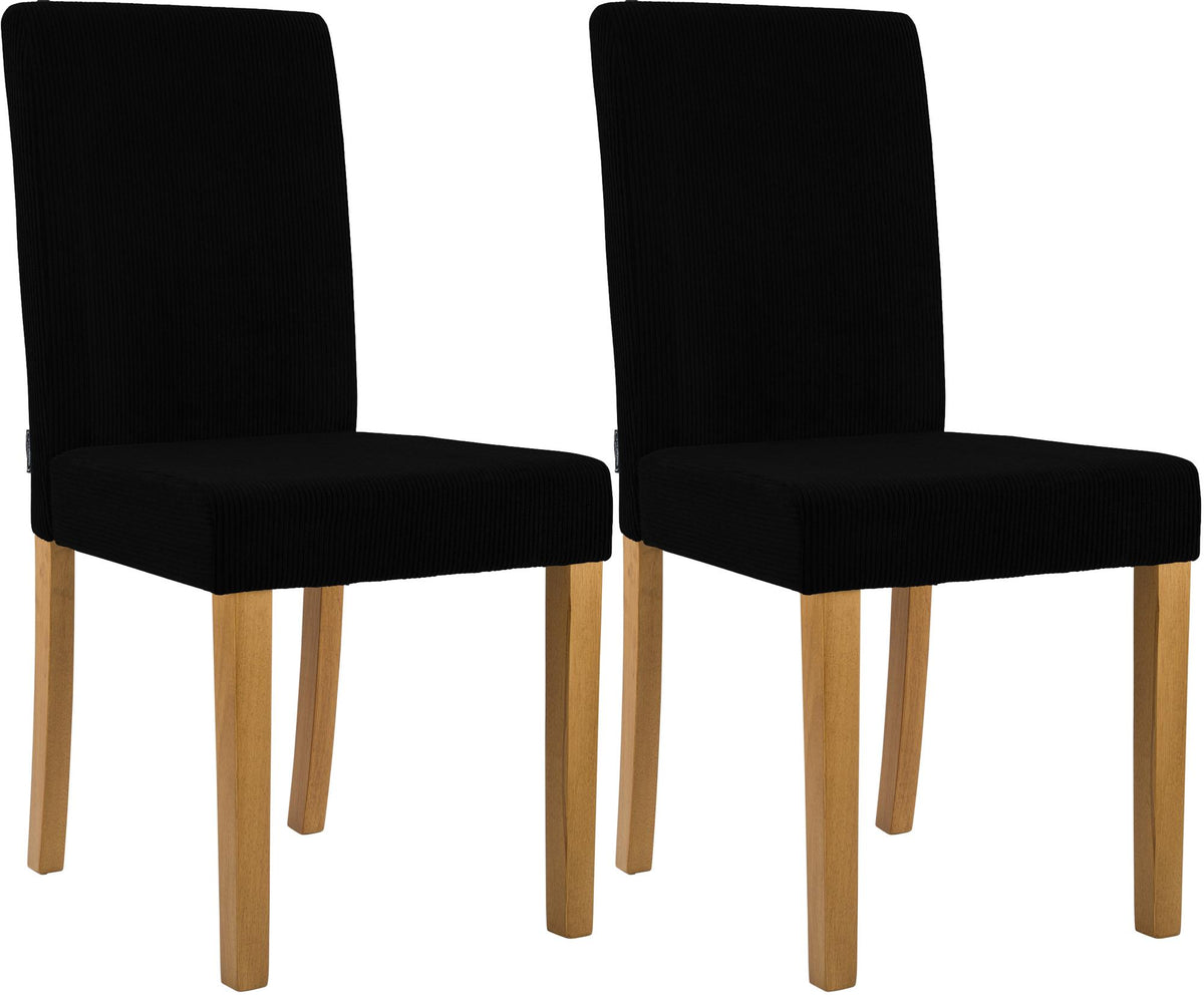 Set van 2 eetkamerstoelen Ina met ribfluwelen bekleding
