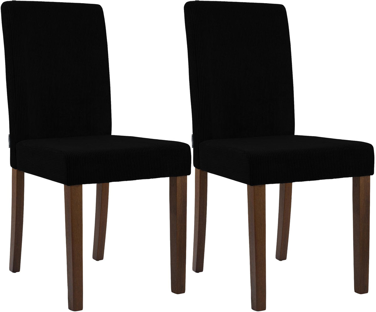 Set van 2 eetkamerstoelen Ina met ribfluwelen bekleding