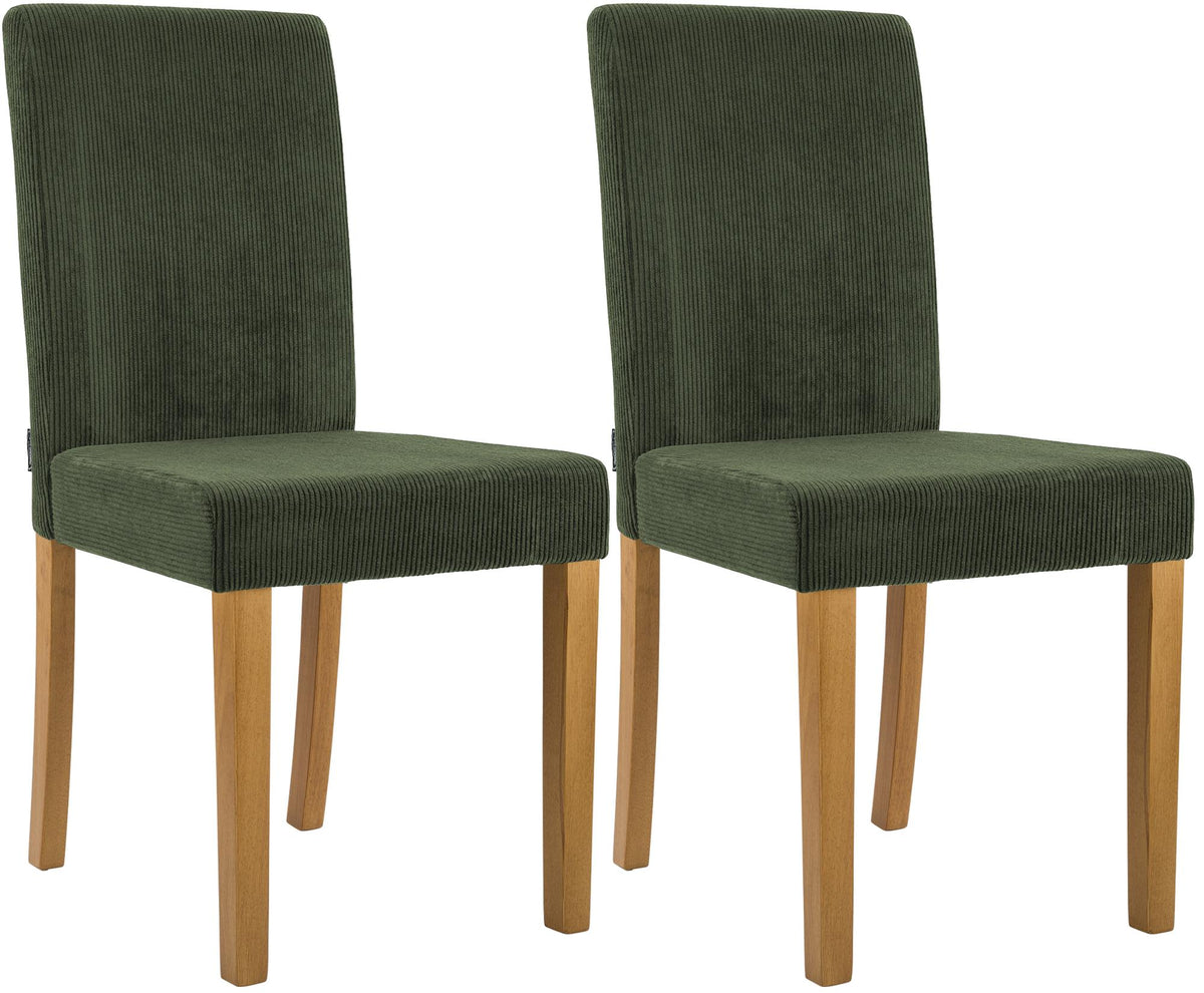 Set van 2 eetkamerstoelen Ina met ribfluwelen bekleding