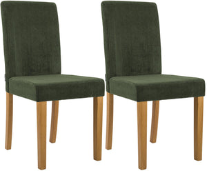 Set van 2 eetkamerstoelen Ina met ribfluwelen bekleding