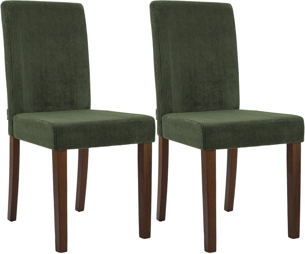 Set van 2 eetkamerstoelen Ina met ribfluwelen bekleding