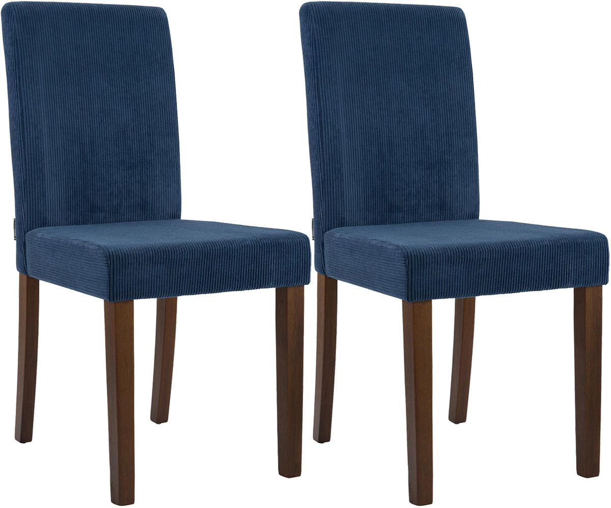 Set van 2 eetkamerstoelen Ina met ribfluwelen bekleding