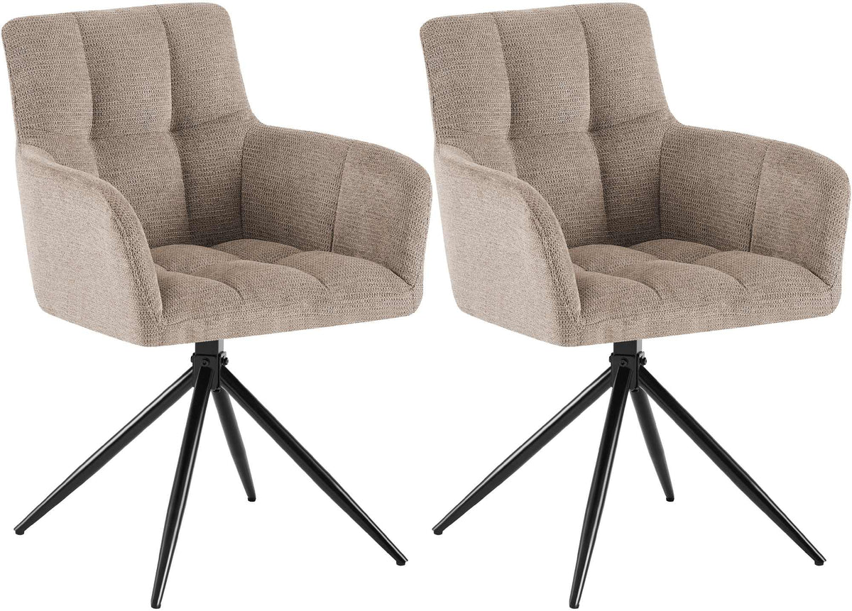 Set van 2 eetkamerstoelen Jonah met stoffen bekleding