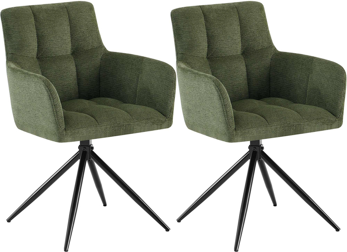 Set van 2 eetkamerstoelen Jonah met stoffen bekleding
