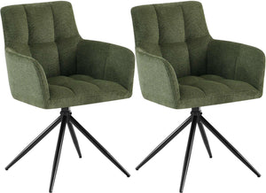 Set van 2 eetkamerstoelen Jonah met stoffen bekleding