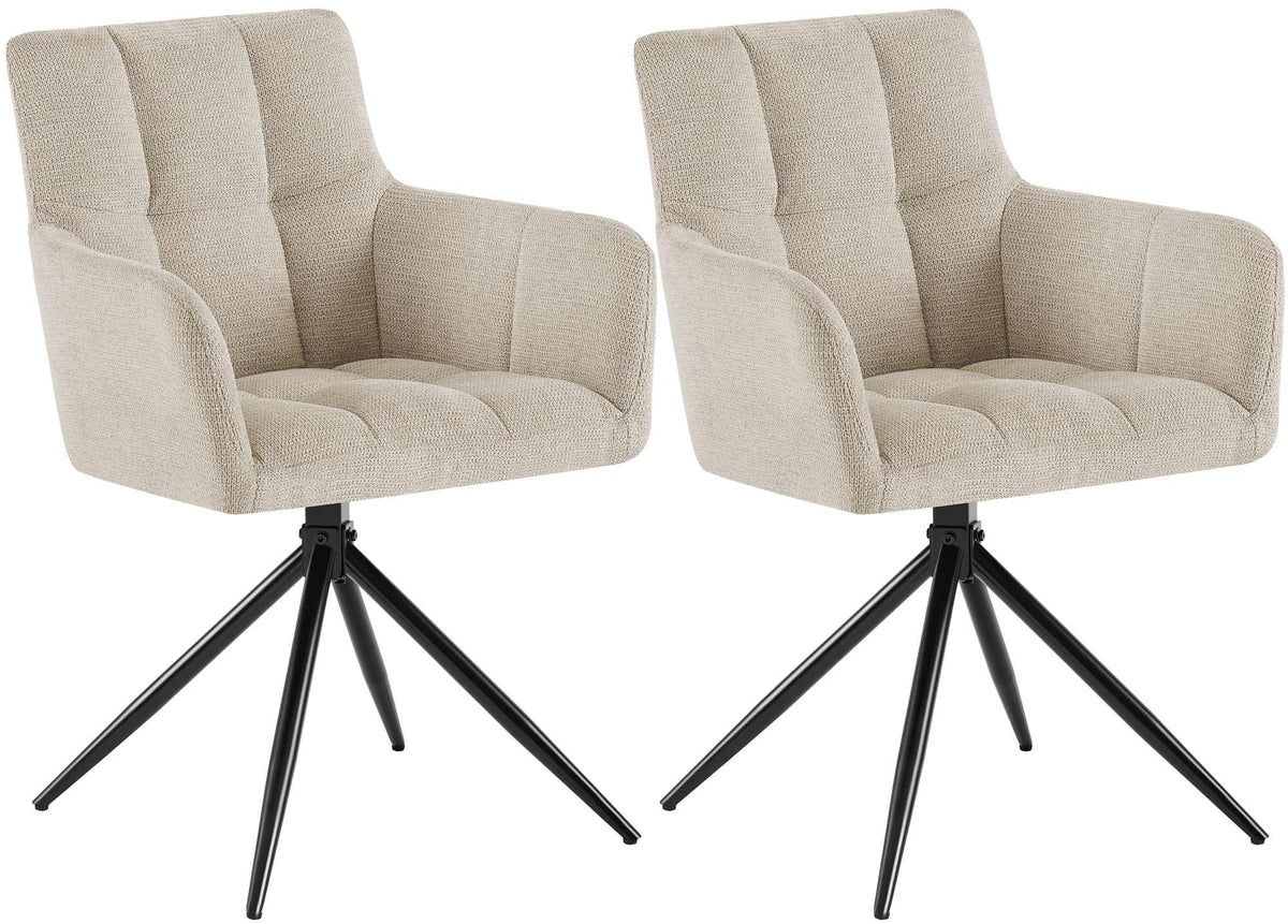 Set van 2 eetkamerstoelen Jonah met stoffen bekleding