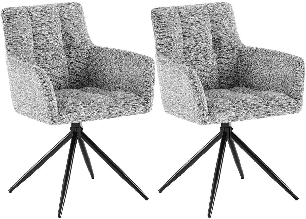 Set van 2 eetkamerstoelen Jonah met stoffen bekleding