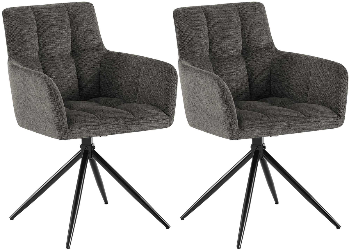 Set van 2 eetkamerstoelen Jonah met stoffen bekleding