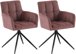 Set van 2 eetkamerstoelen Jonah met stoffen bekleding