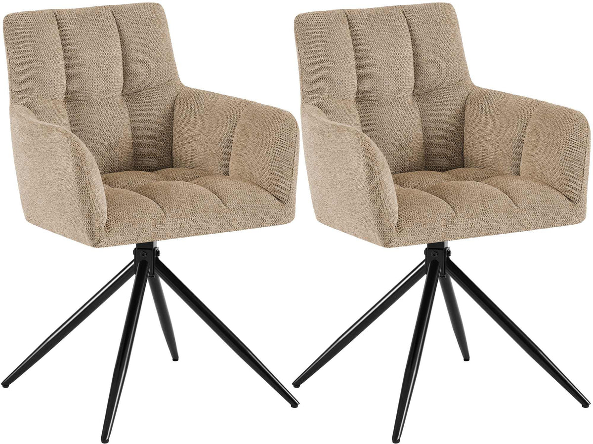 Set van 2 eetkamerstoelen Jonah met stoffen bekleding