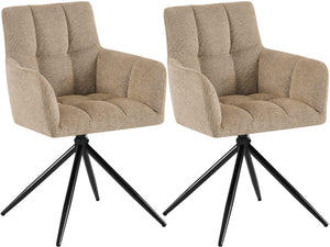 Set van 2 eetkamerstoelen Jonah met stoffen bekleding
