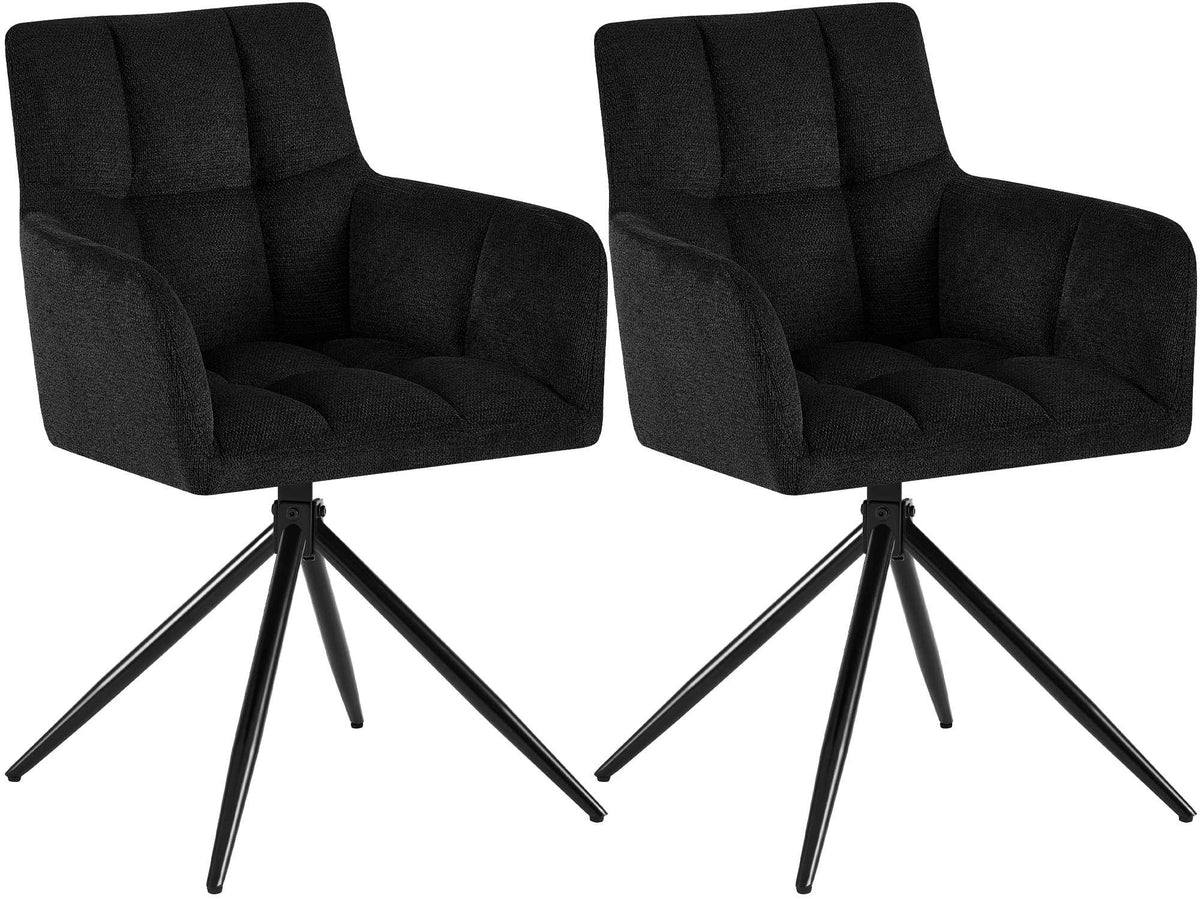 Set van 2 eetkamerstoelen Jonah met stoffen bekleding