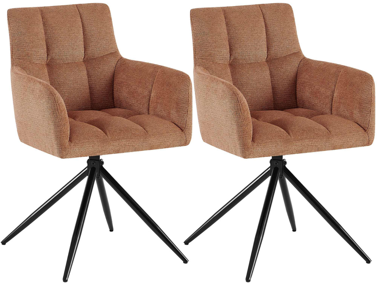 Set van 2 eetkamerstoelen Jonah met stoffen bekleding