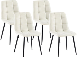 Set van 4 eetkamerstoelen Antibes stof