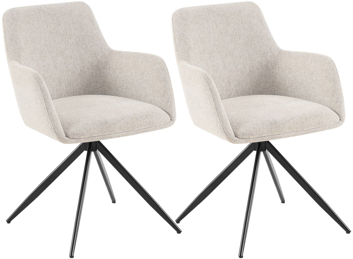Set van 2 eetkamerstoelen Olema met stoffen bekleding