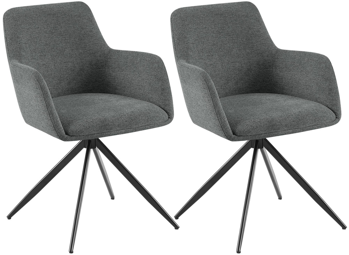 Set van 2 eetkamerstoelen Olema met stoffen bekleding