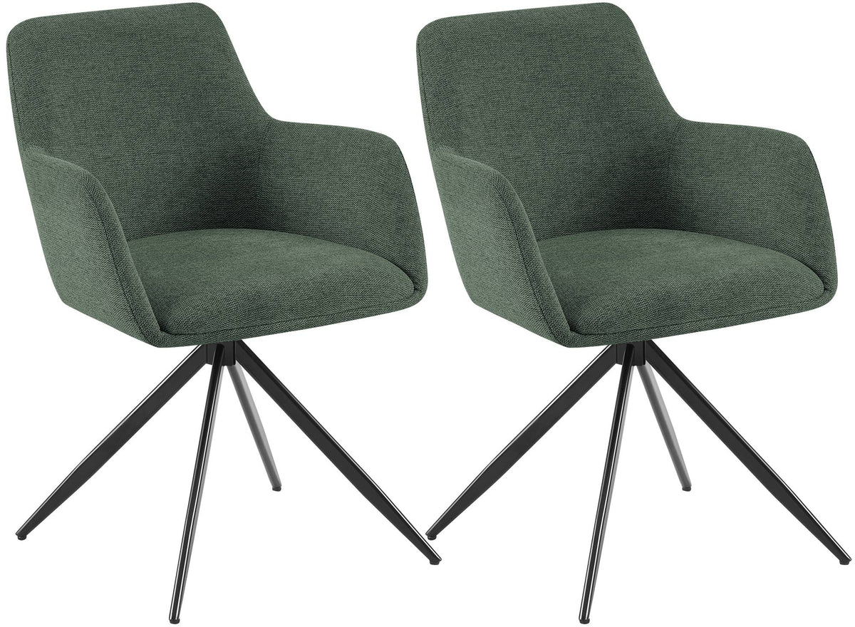 Set van 2 eetkamerstoelen Olema met stoffen bekleding