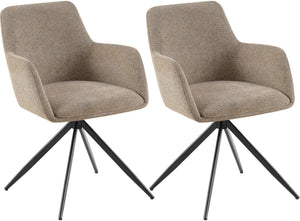 Set van 2 eetkamerstoelen Olema met stoffen bekleding