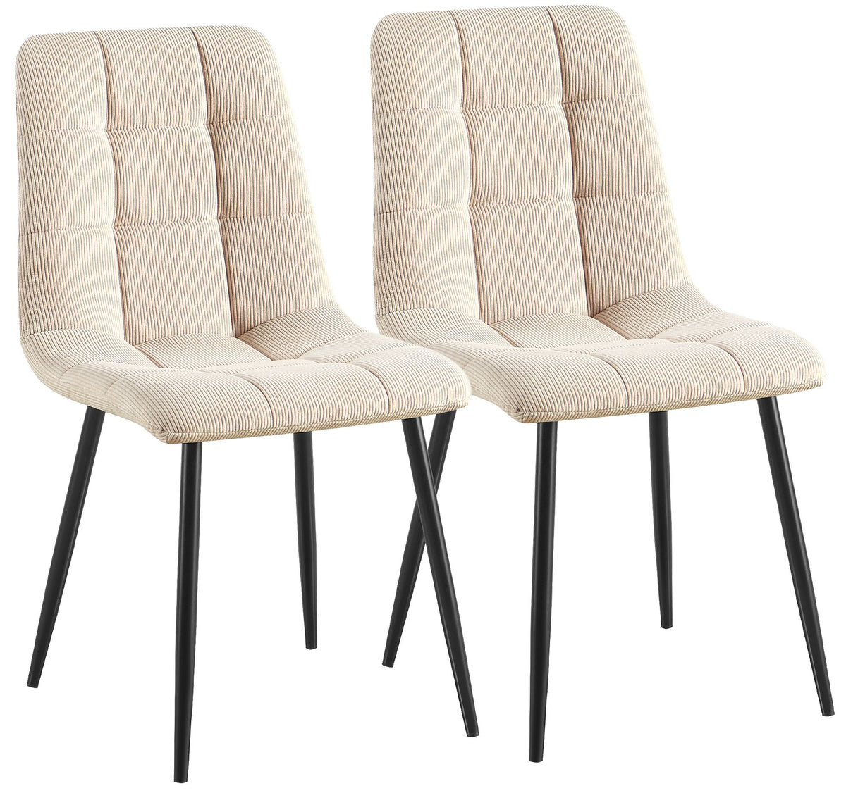Set van 2 eetkamerstoelen Antibes met ribfluwelen bekleding