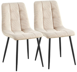Set van 2 eetkamerstoelen Antibes met ribfluwelen bekleding