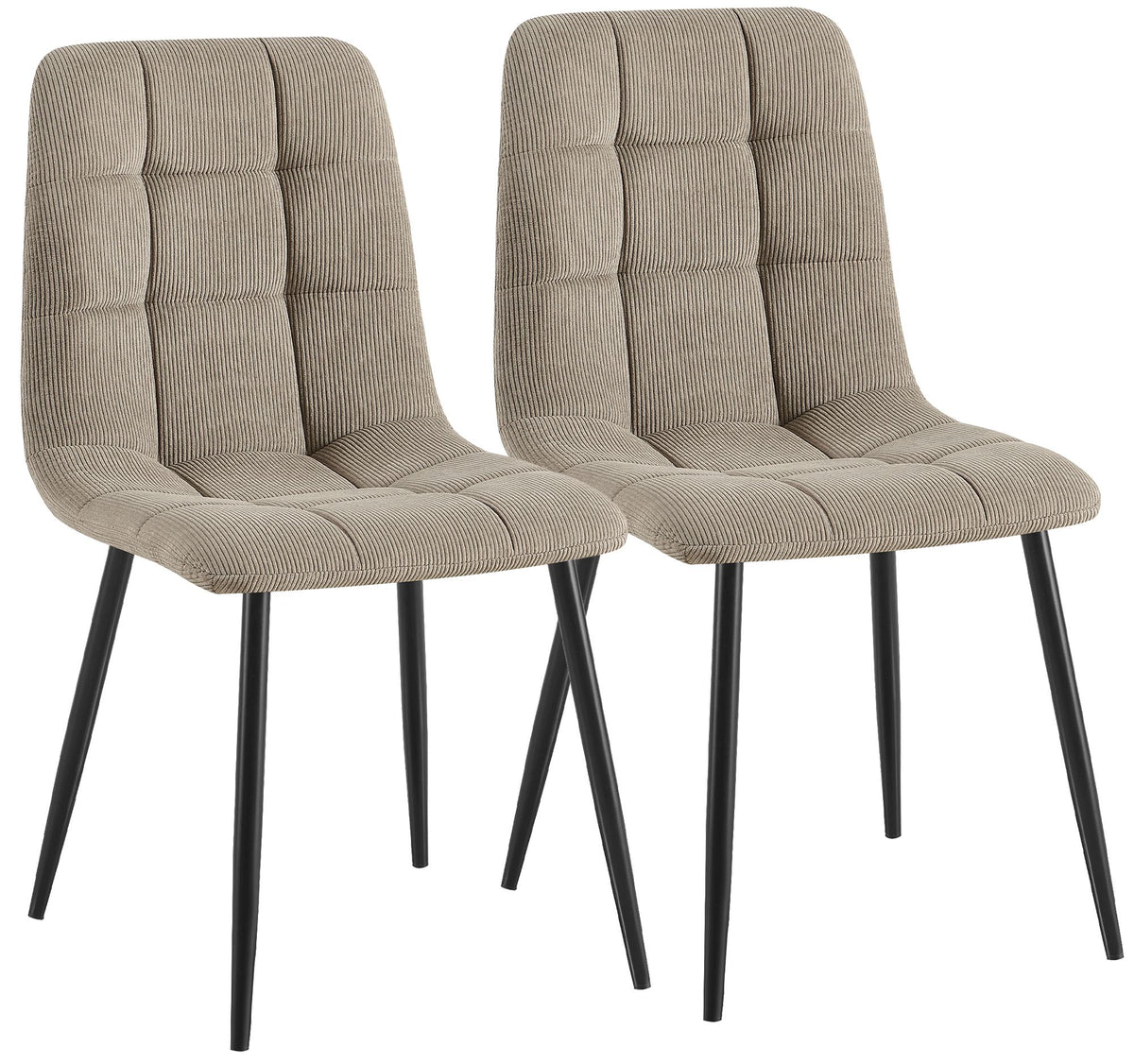 Set van 2 eetkamerstoelen Antibes met ribfluwelen bekleding