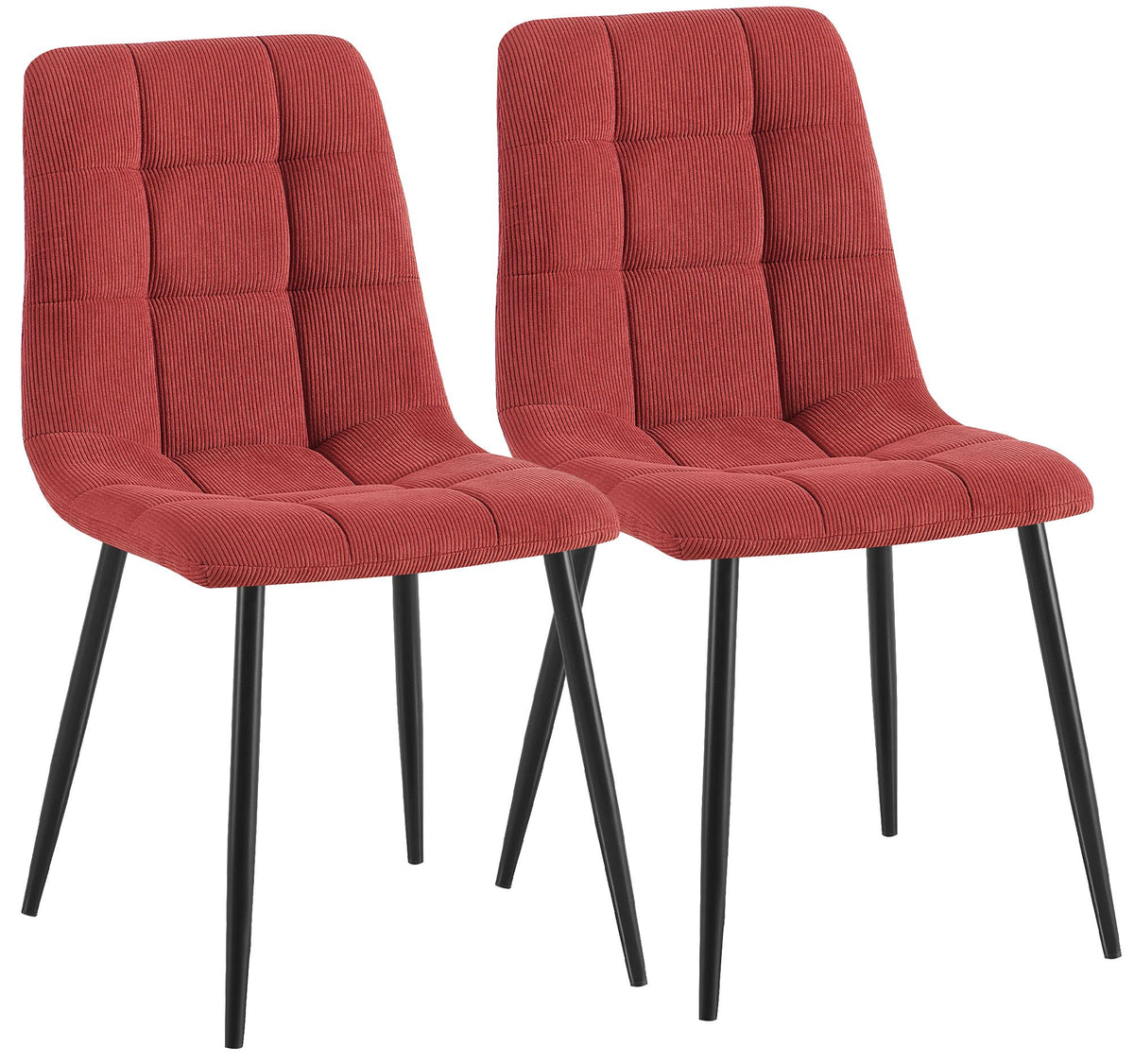 Set van 2 eetkamerstoelen Antibes met ribfluwelen bekleding