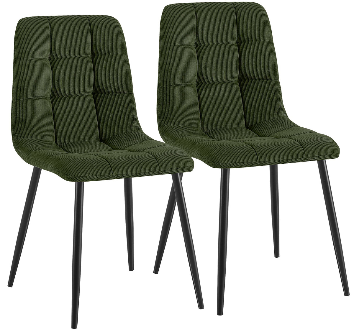 Set van 2 eetkamerstoelen Antibes met ribfluwelen bekleding