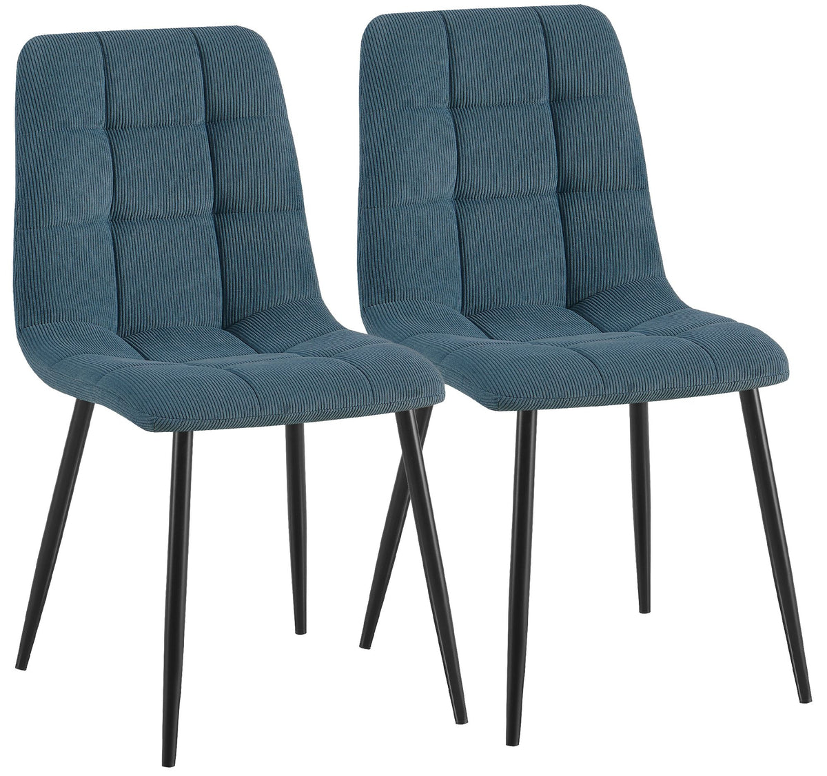 Set van 2 eetkamerstoelen Antibes met ribfluwelen bekleding