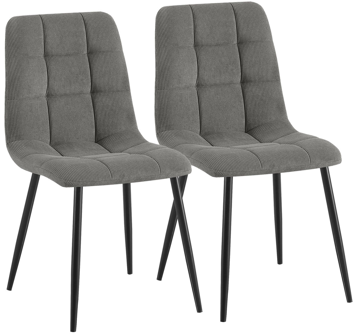 Set van 2 eetkamerstoelen Antibes met ribfluwelen bekleding