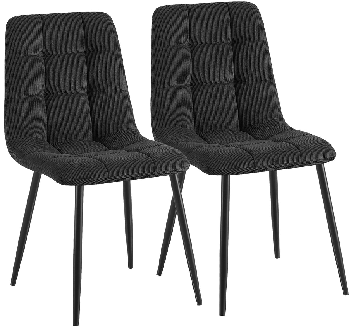 Set van 2 eetkamerstoelen Antibes met ribfluwelen bekleding