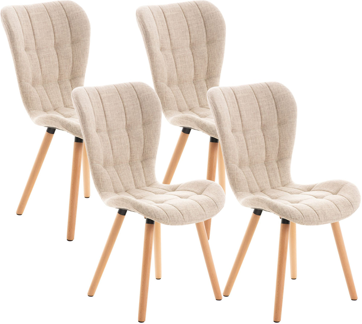 Set van 4 eetkamerstoelen Elda stof
