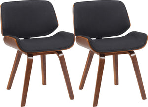 Set van 2 eetkamerstoelen Beverley met stoffen bekleding