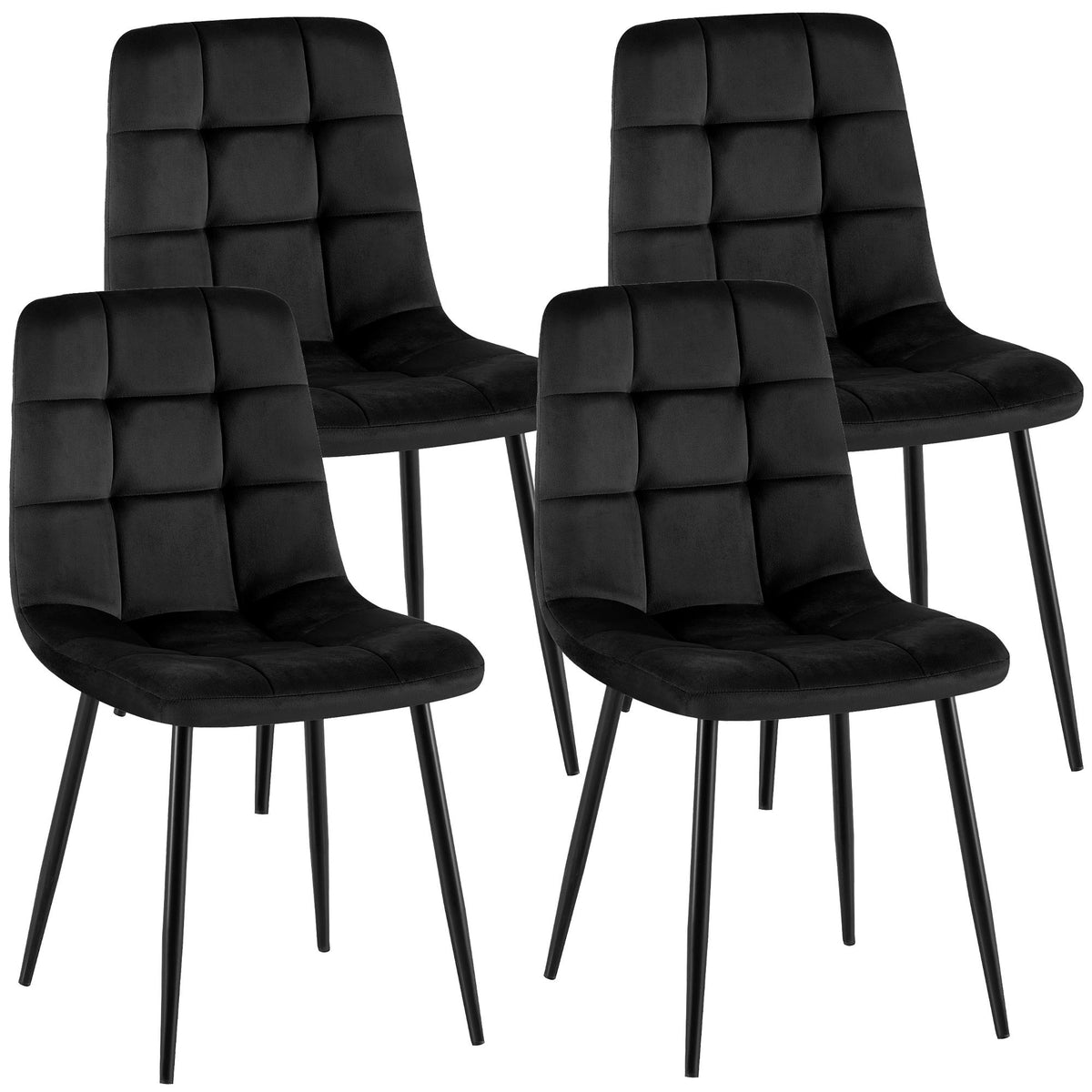Set van 4 eetkamerstoelen Antibes fluweel