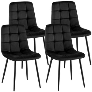 Set van 4 eetkamerstoelen Antibes fluweel