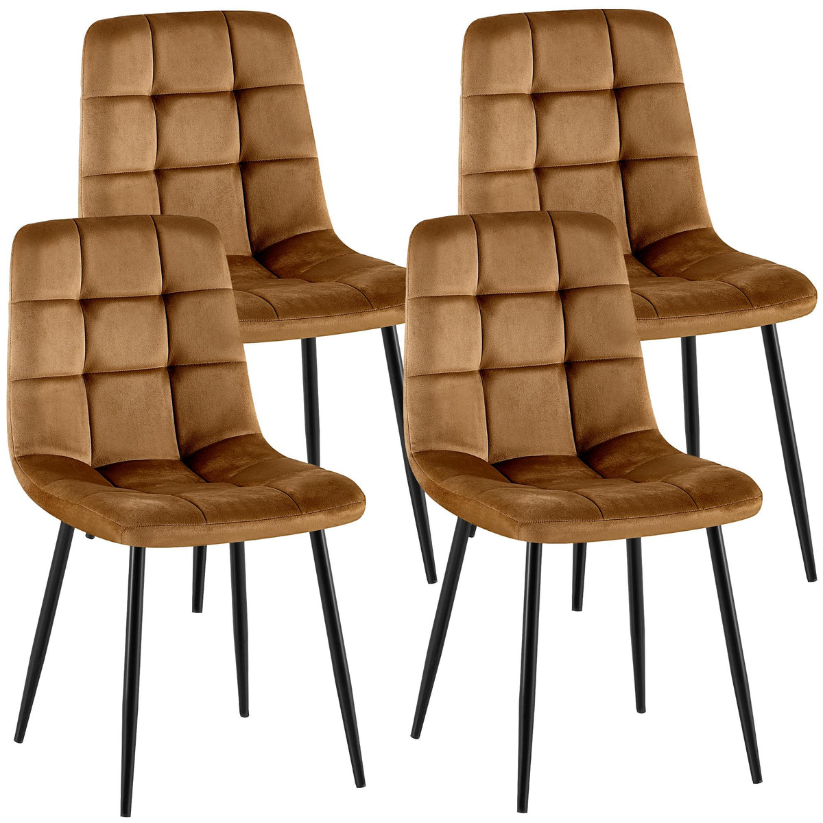Set van 4 eetkamerstoelen Antibes fluweel